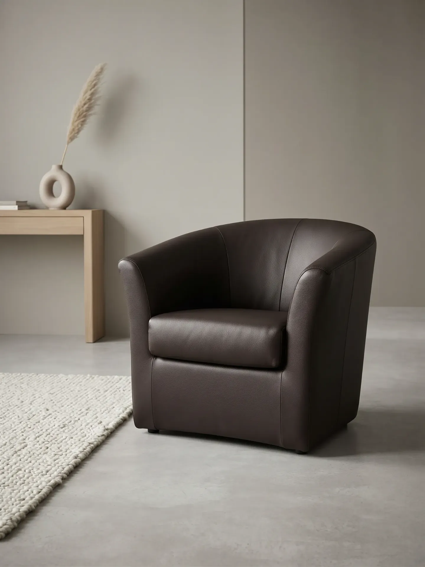 Fauteuil tournant en cuir noir